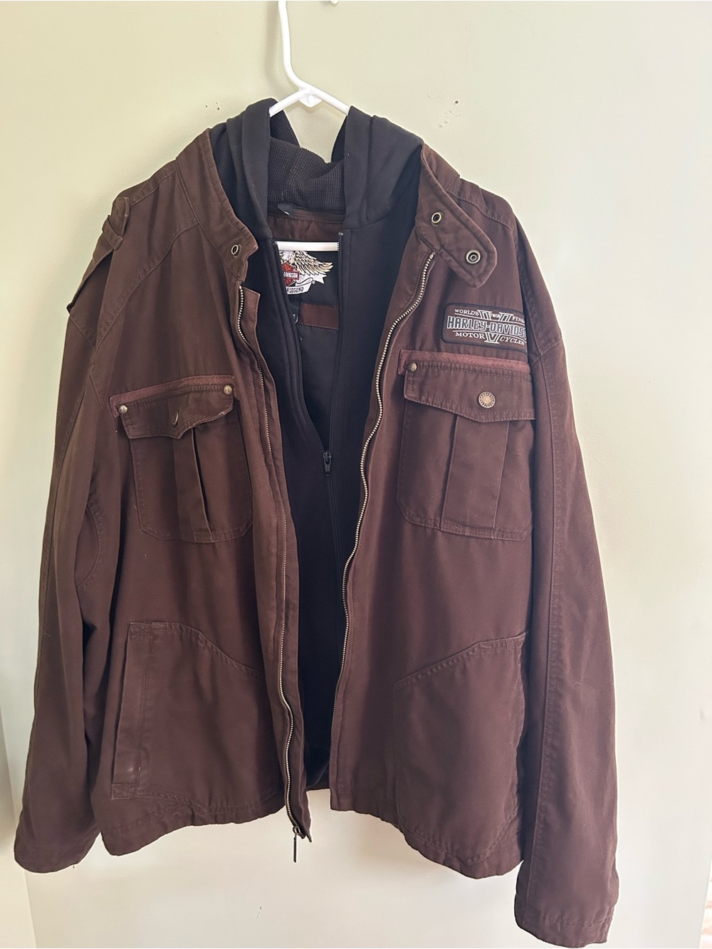 Genuine Harley-Davidson Men’s Canvas Military Cargo Hooded Jacket 3XL 97417-11VM
